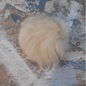 Pelskvast Kanin Creme 90mm